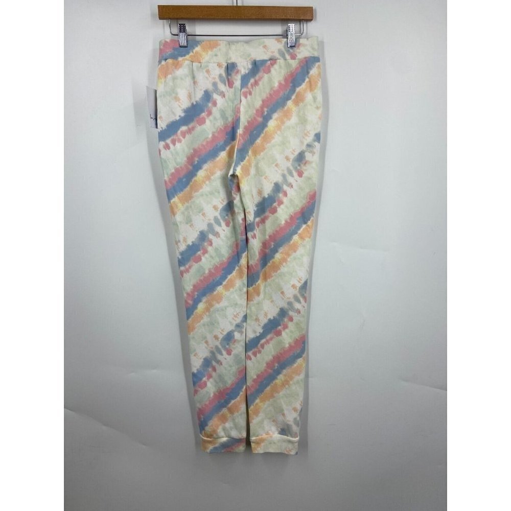 Love Fire Tie Dye Soft Drawstring Joggers In Rainbow Size L NWT